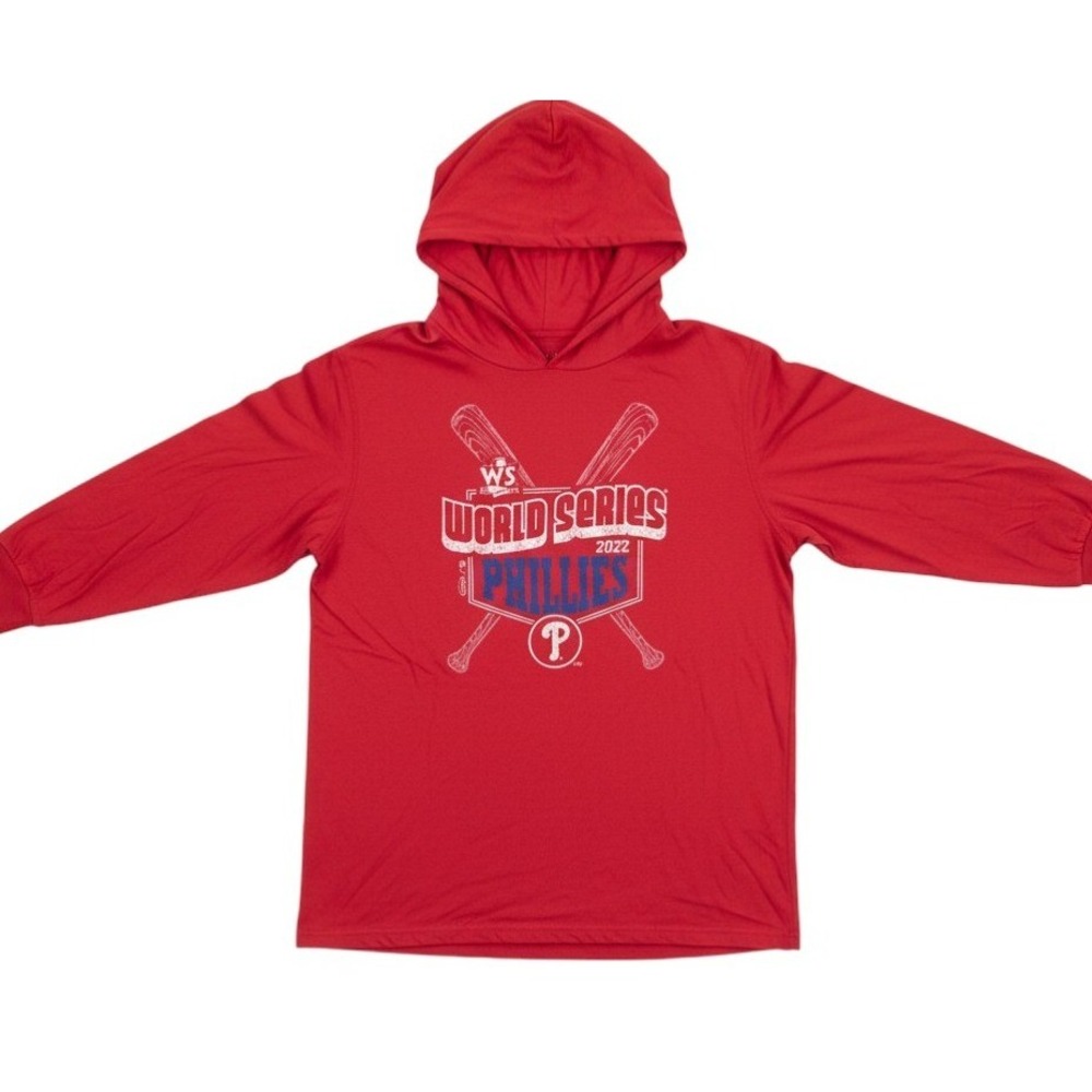 Majestic Threads Philadelphia Phillies 2022 World Series Red Hoodie Mens Large